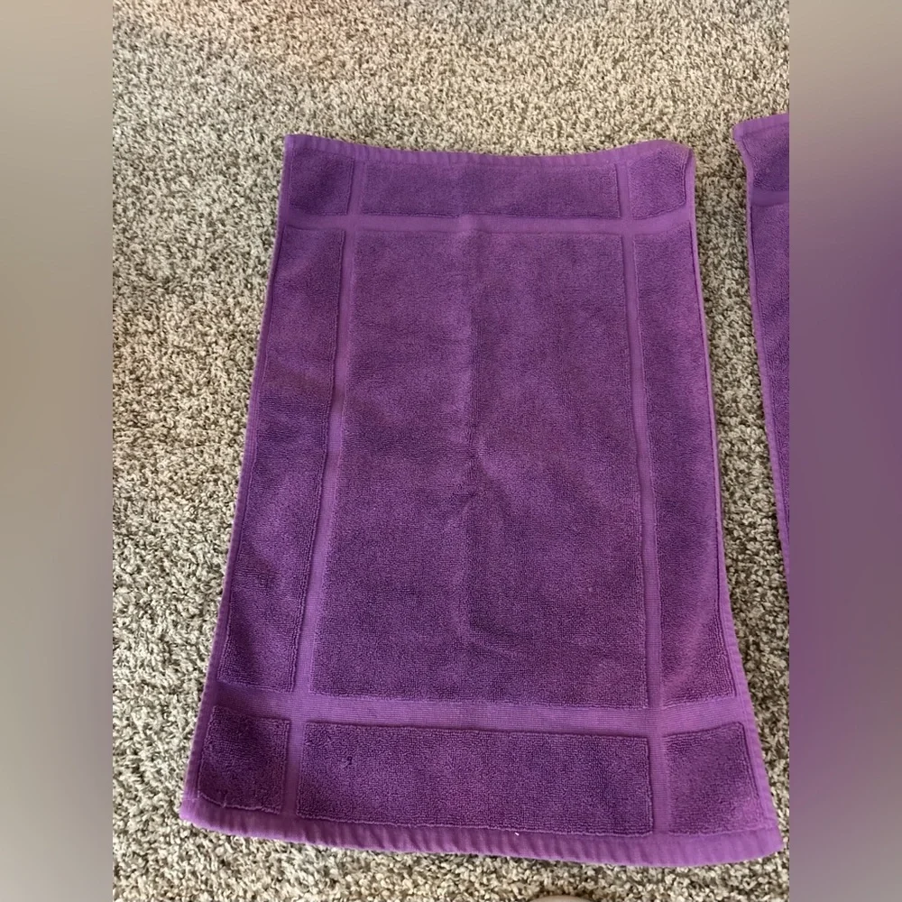 Ample Decor Purple Geometric Bath Rug Set of 3